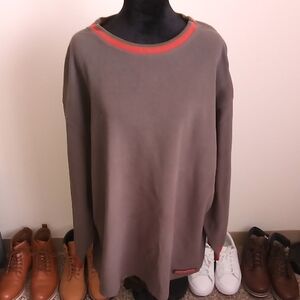Men's Gray Sweater with orange Accents